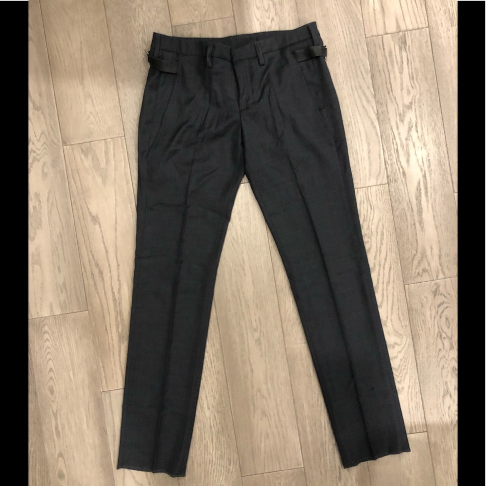 Beautiful Italian Wool Trousers with leather details